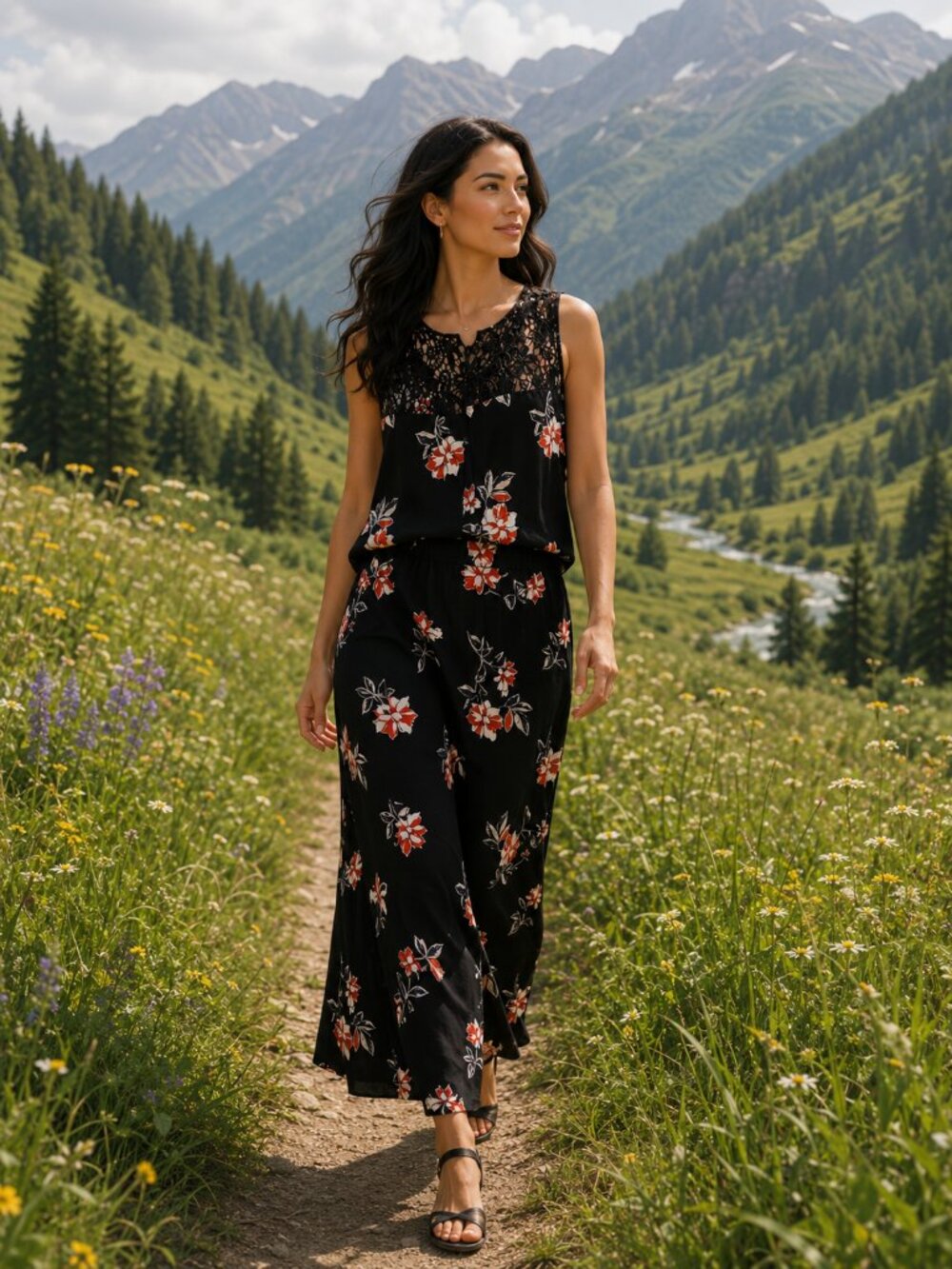 Le Chateau Sleeveless Blouse and Maxi Skirt